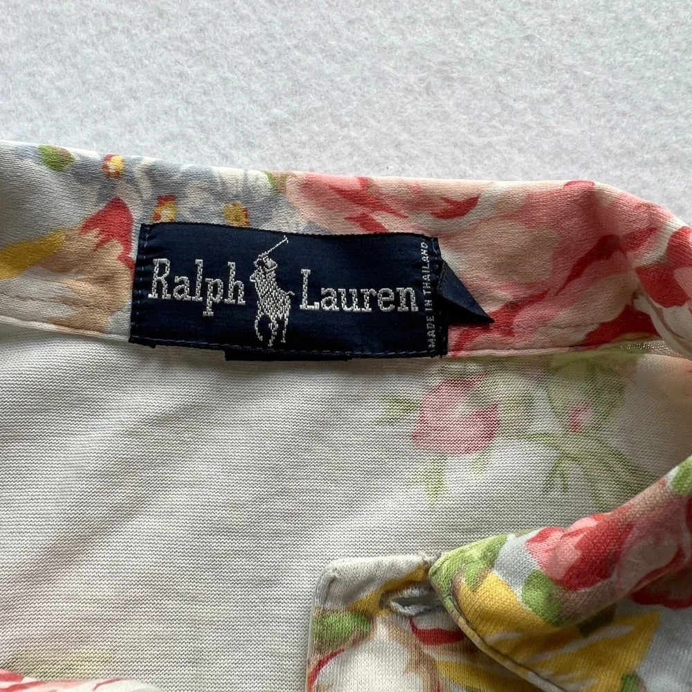 Polo Ralph Lauren Mens Shirt Hawaiian Floral Sz Small Pique‎ Classic Fit Pony